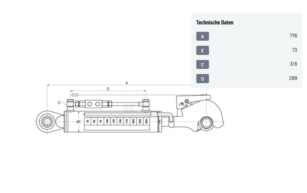 Kramp Oberlenker hydraulisch 546 - 776mm 3