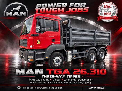 MAN TGA 26.310 / 3 WAY KIPER / SERVICED!