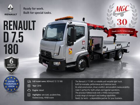Renault D 7.5 180 / AUTOMAT / FASSI F32 / SERVICED!