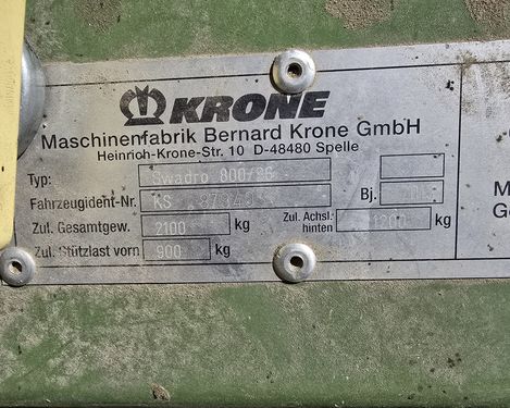 Krone SWADRO 800/26 - gebrauchter Doppelschwader 7,6m