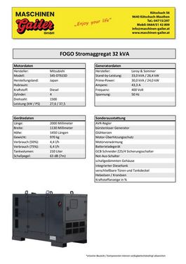 Sonstige FD 32 M-ST mit Mitsubishi Motor und Steckdosen