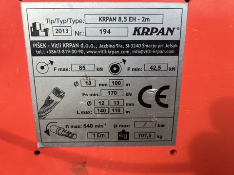 Krpan 8,5 EH-2m mit Seilausstoß und Funk