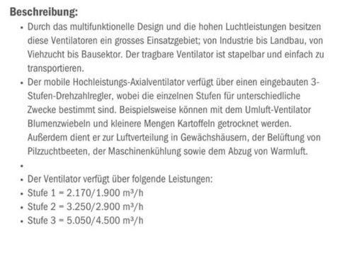 Sonstige Hochleistungs-Axialventilator, Stalllüfter