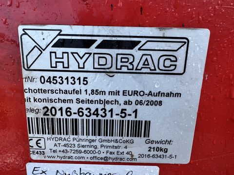 Hydrac Schotterschaufel 185cm mit Zähne Euroaufnahme