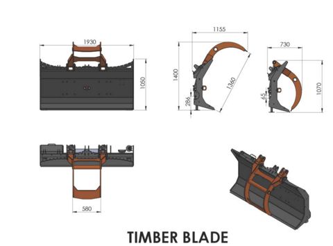 Sonstige BMF Polterschild 170 mit hydr. Greifer