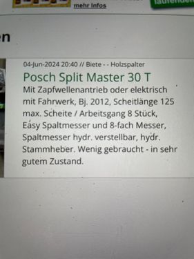 Posch Split Master 30  M8450 (DHTY)