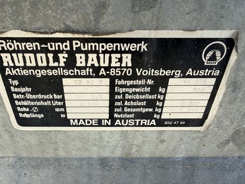 Bauer VB 22 Güllefass mit 2200l Fassungsvermögen