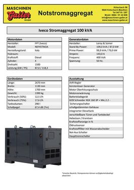 Iveco FOGO FD 100 I-ST mit Steckdosenpaket