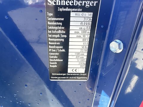 Schneeberger NSGL 42U 540U/min mit AVR Regelung Neuwertig