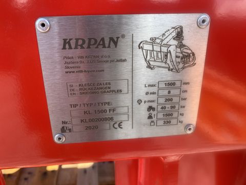Krpan KL 1500 FF Rückezange mit Euroaufnahme
