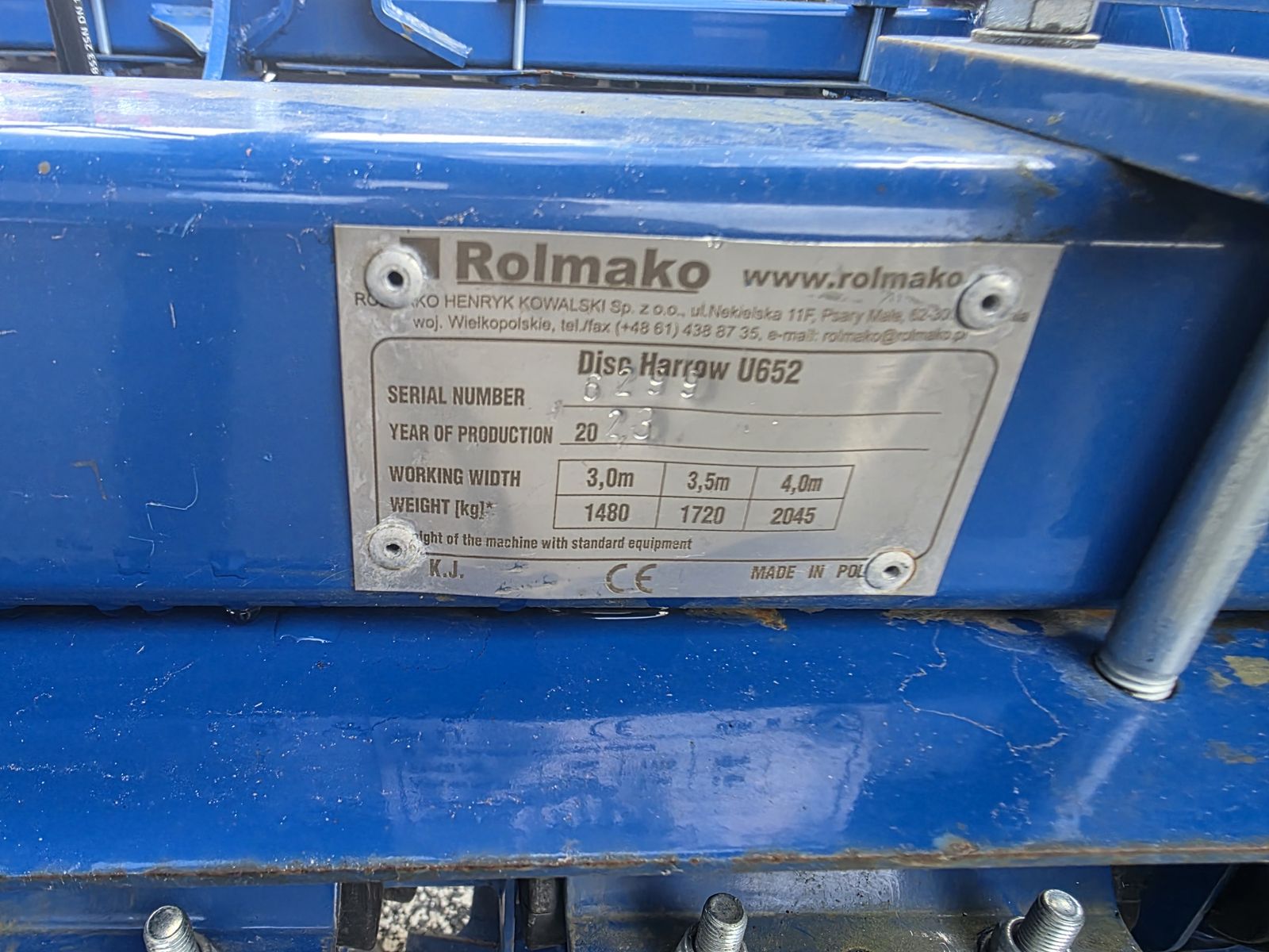 Rolmako Scheibenegge 3000 U652 3