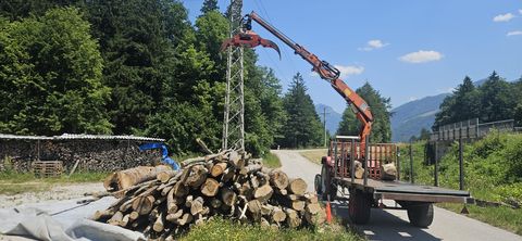 Sonstige Hiab Kran mit Eigenbau Anhänger