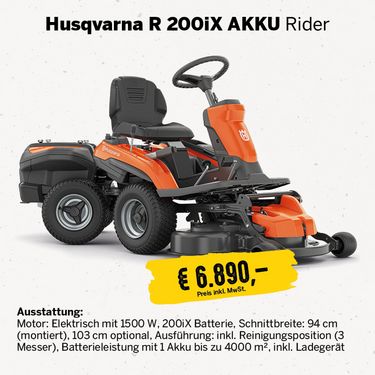 Husqvarna Rider 200iX Elektro inkl. Mähdeck