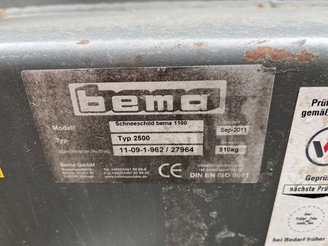 Bema Schneeschild 1100 / 2500mm mit Weidemann HV
