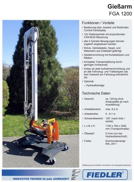 Sonstige Fiedler FGA 1200 Hybrid - Gießarm