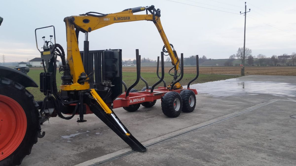 A. Moser Forstanhänger MHD-10 mit Forstkran MKDD-7 2
