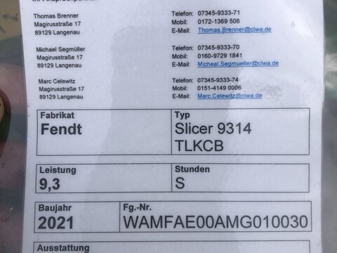 Fendt Slicer 9314 TLKCB PREIS REDUZIERT !!!