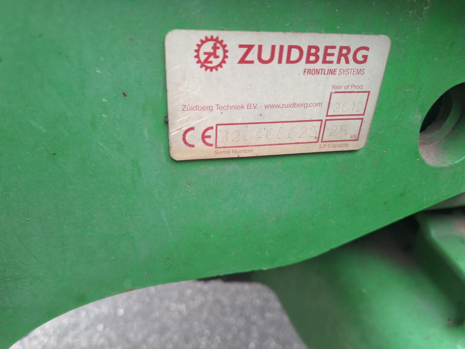 Zuidberg GEBRAUCHTE SCHNEEPFLUGANBAUPLATTE 3