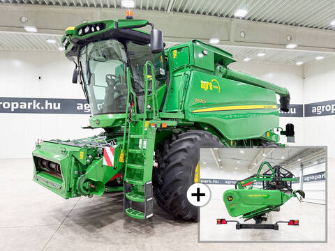 John Deere T670i 6 walkers, 9.15m 630X Vario header, traile
