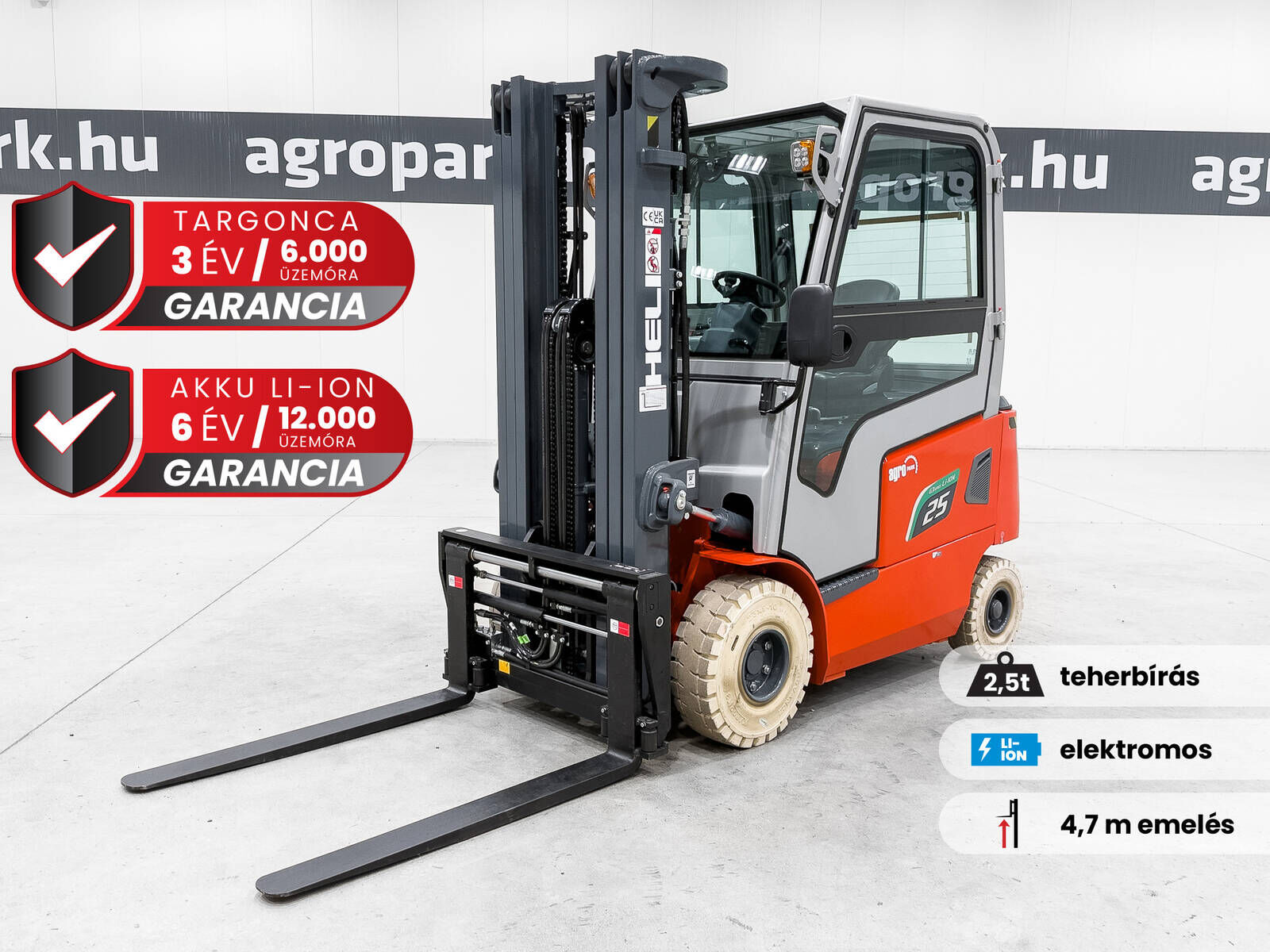 Heli CPD25-GE2DLI G3, 2,5 Tonnen Li-Ion Elektro-Gabel 1