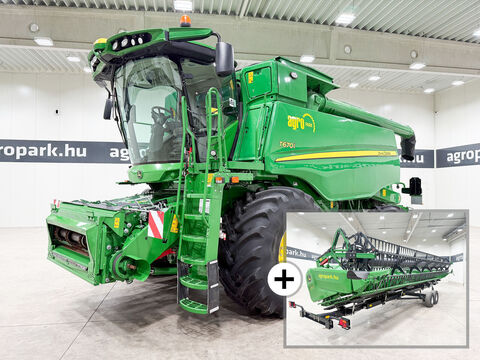 John Deere T670i 6 walkers, 9.15m 630X Vario header, traile