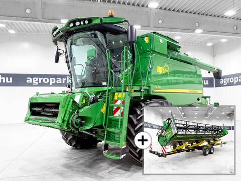 John Deere T670 6 straw walkers, 7,6 m 625R header, transpo