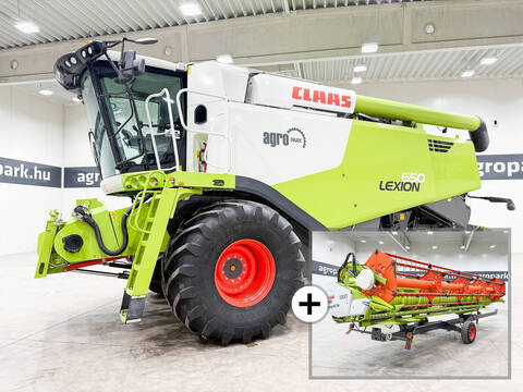 Claas Lexion 650 6-walker, 6.8 m V680 header, transpor