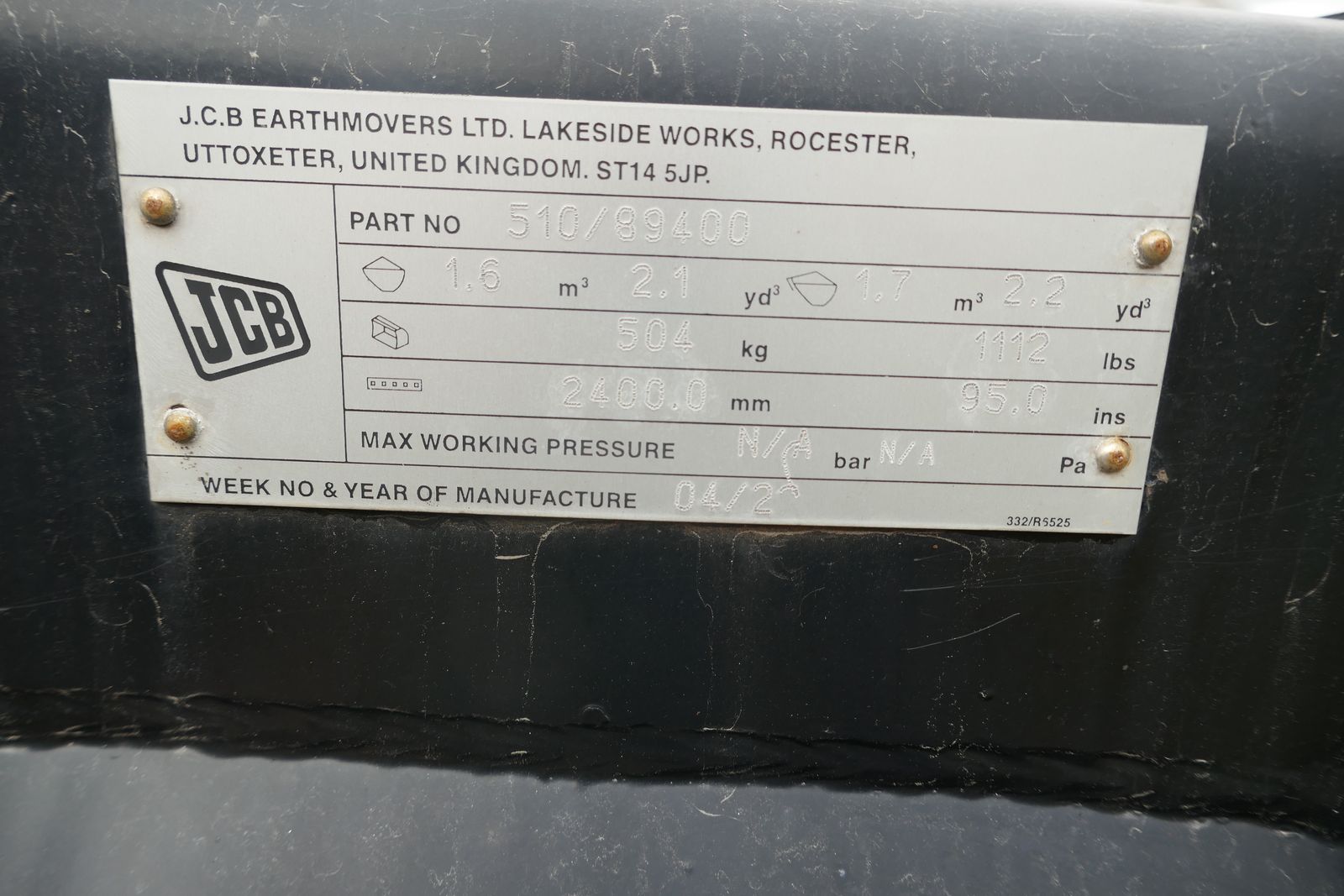 JCB Radladerschaufel 2,4 m 3