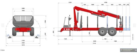 Stepa Forstanhänger B9AK 9to mit Kran FL4275 Kran 7,5m
