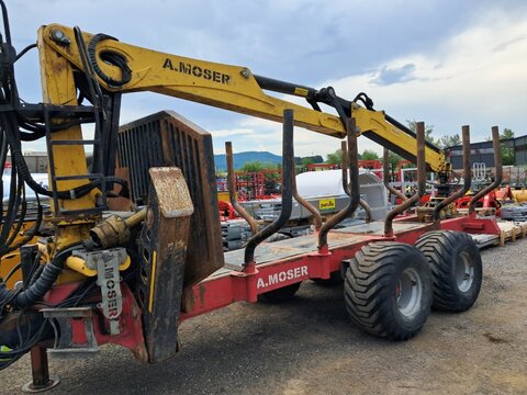 A. Moser 12. to Kranwagen mit Forstkran MKZ9