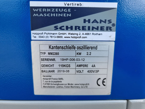 Hans Schreiner Kantenschleifm. Hans Schreiner MM2260 gebraucht 2