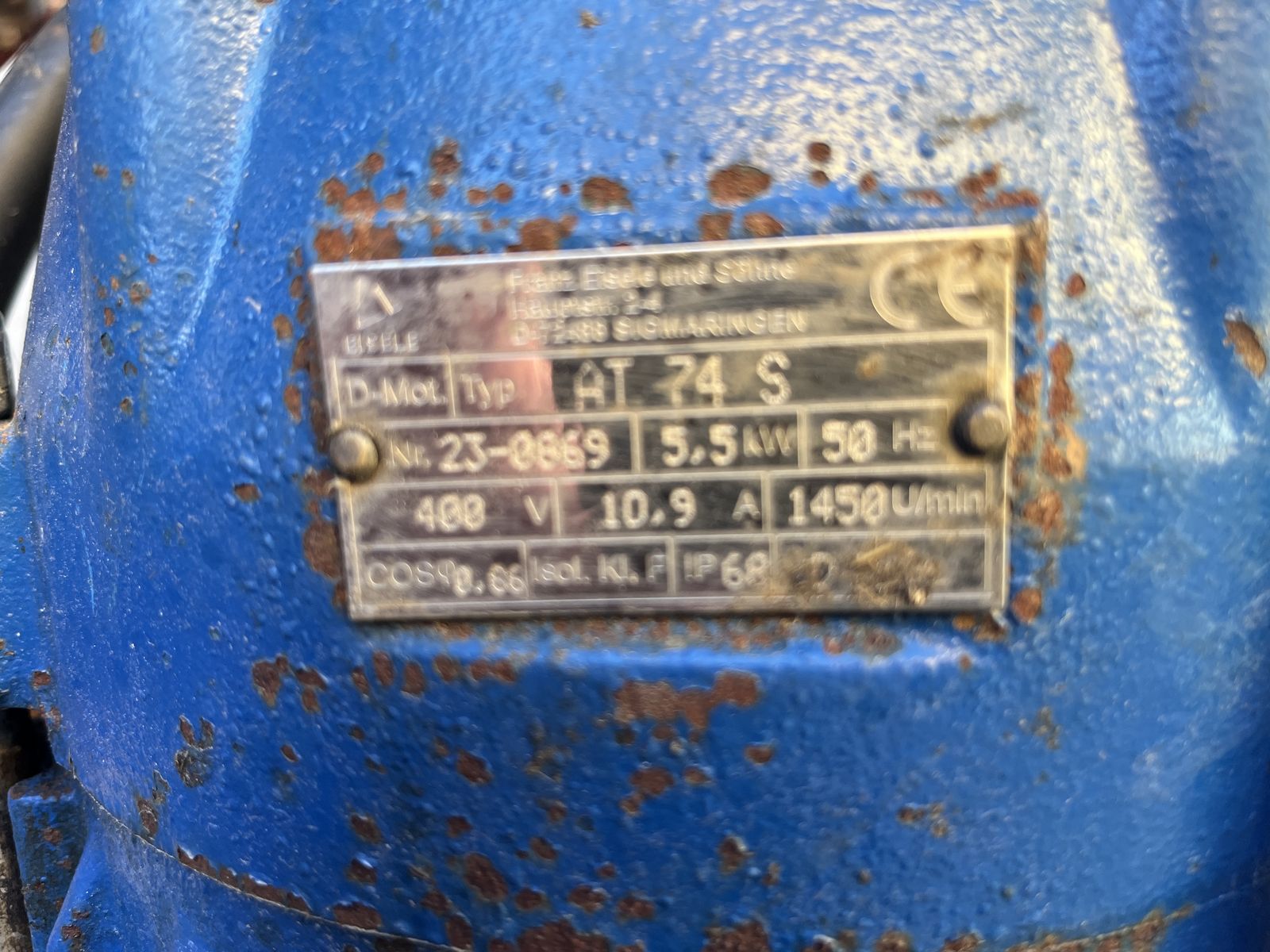 Tauchmotorpumpe Eisele AT 74 S 5,5 kW 2