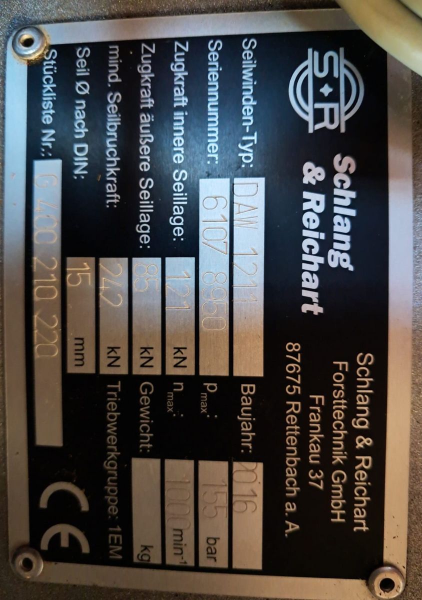 Schlang & Reichart Steckanbauwinde DAW 1211 gebraucht PRIVATVERKAUF 2