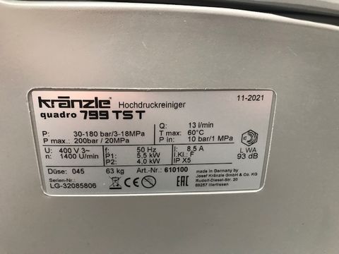 Sonstige Kränzle Hochdruckreiniger Quadro 799TS T
