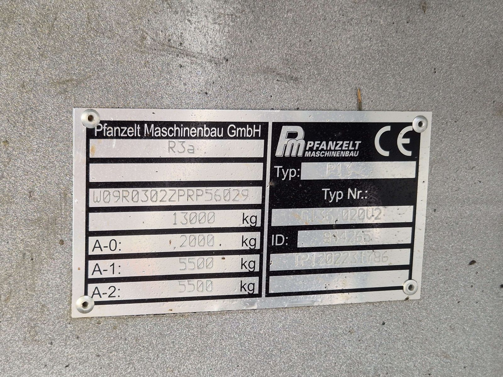 Pfanzelt P13 KRAN 6286 RÜCKEHÄNGER