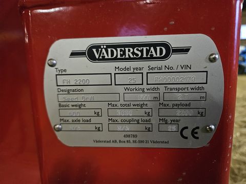 Väderstad FH 2200 Fronttank