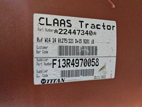 Sonstige W14x24 passend zu CLAAS Arion 400 vorne