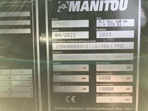 Manitou MLT 961 160 V PLUS