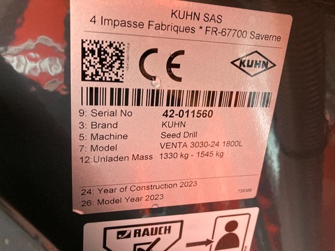 Kuhn VENTA 3030-24 1800L ISOBUS