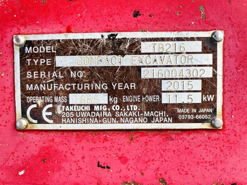 Takeuchi TB216 3