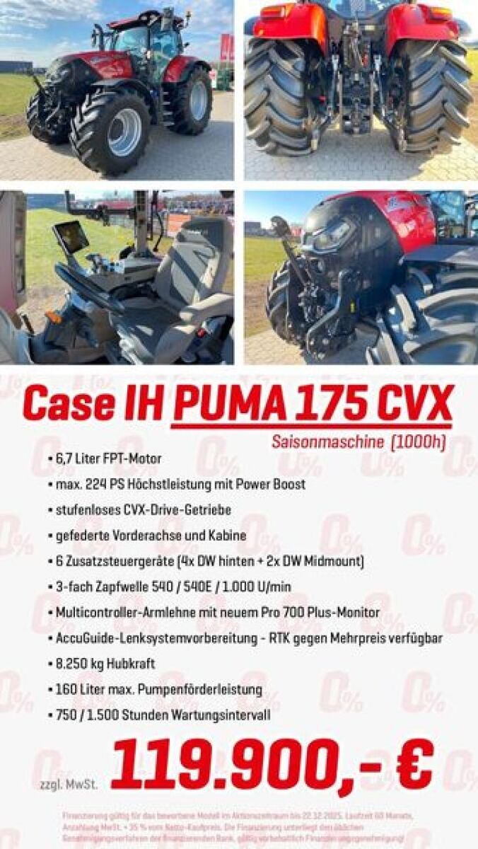 Case IH PUMA CVX 175 - 0,0% FINA 5 JAHRE ! 2