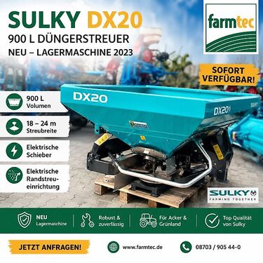 Sulky Sulky DX20 Düngerstreuer | 900 l | elektr. Schie