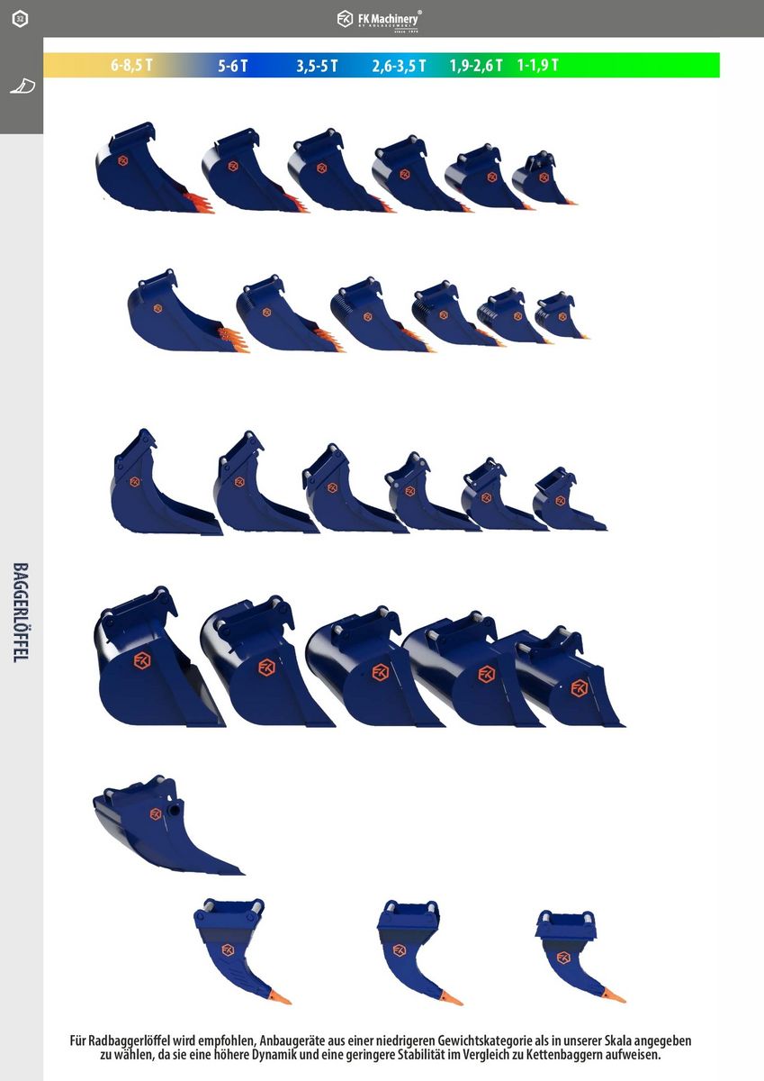 FK Machinery diverse Baggerlöffel 2