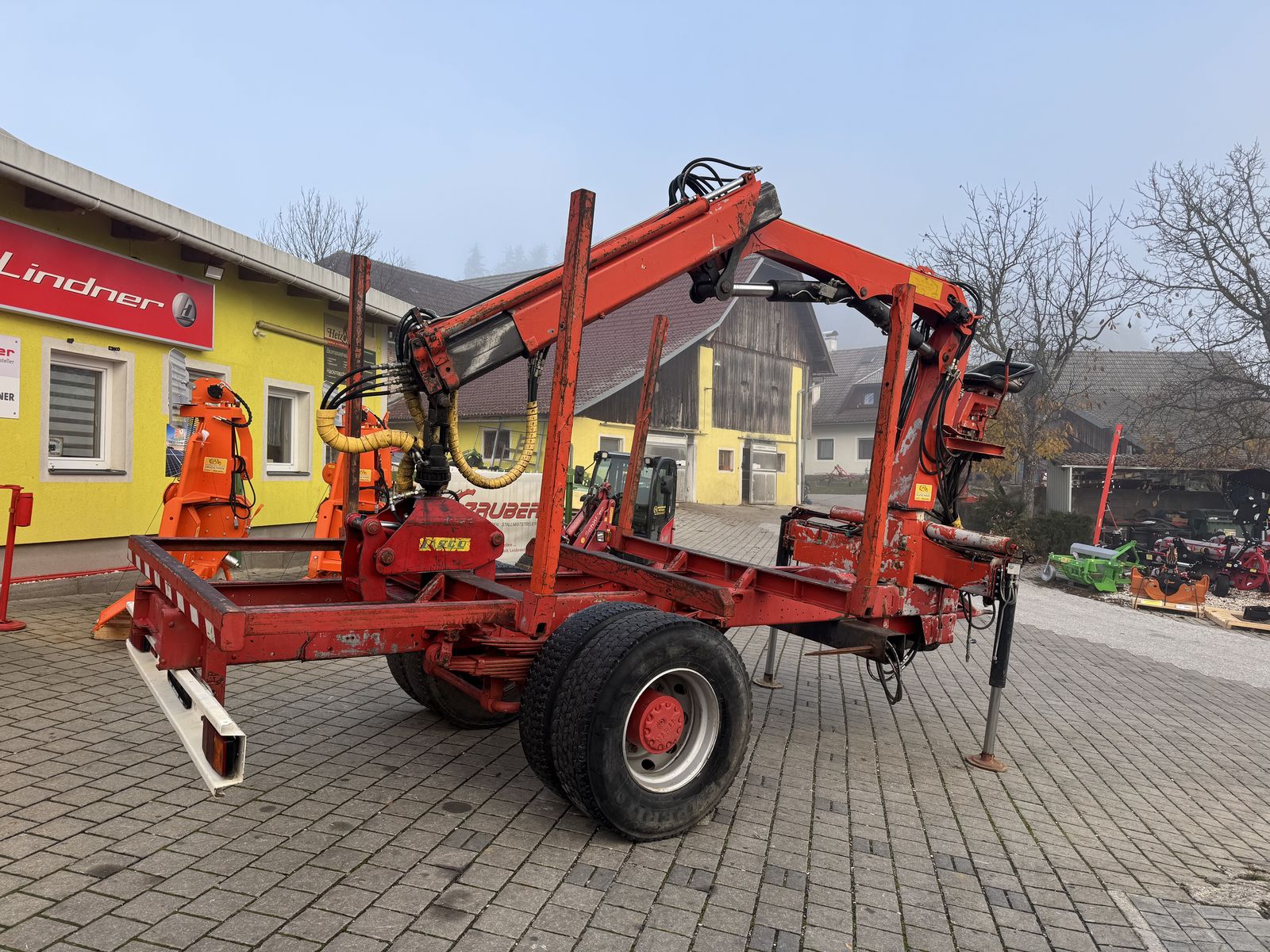 Forstanhänger mit Palfinger Kran  2