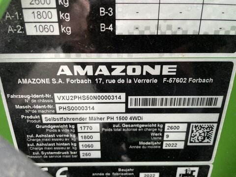 Amazone PH 1500 SMARTLINE 4WDI