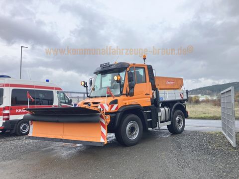 Mercedes Unimog U 423 Winterdienst Schneepflug + Streuer 