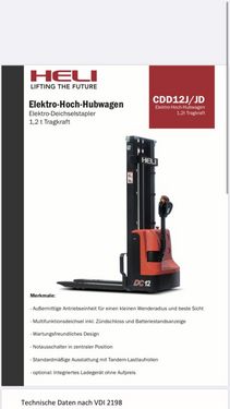Heli CDD12J / Elektro Deichselstapler / Elektro Hochh
