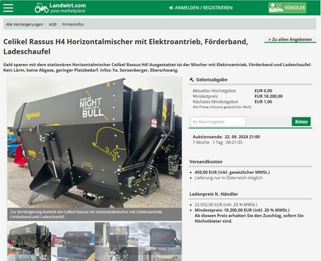 Celikel Landwirt-Auktion-Elektromischer Rassus H4