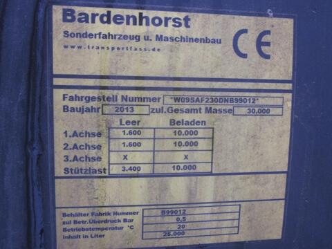 Sonstige Bardenhorst 25000, 25 cbm, Tanksattelauflieger, 