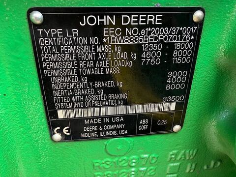 John Deere 8335R Powr Shift *Motor und Räder neu*